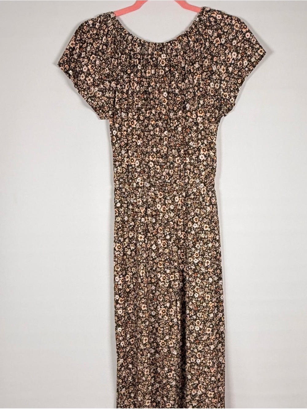 Lascana Brown Floral Jumpsuit Wide Leg Tie Waist Cottagecore Size 8 - Picture 3 of 11